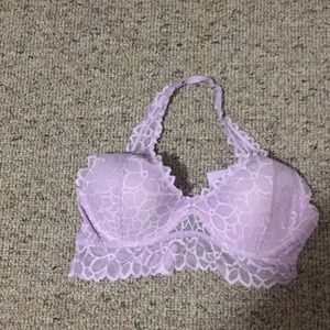 Pink halter push up bra